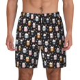 thumbnail image 1 of Balery Snowflake Cream Hot Cocoa Mens Swim Trunks Swim Shorts for Men Quick Dry Inseam Beach Shorts with Compression Liner Pocket-3X-Large, 1 of 9
