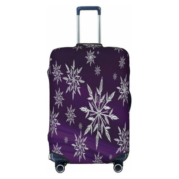 Balery Snowflake Gradient Purple Luggage Cover Protector, Scratch And Dirt Resistant, Fits 18-32 Inch Luggage - Small