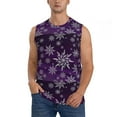 thumbnail image 1 of Balery Snowflake Gradient Purple Men's Sleeveless Muscle Shirts Workout Tank Top, Moisture Wicking, Odor Protection-Small, 1 of 8