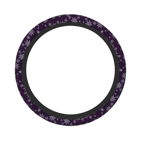 Balery Snowflake Gradient Purple print Steering Wheel Covers Elastic Skidproof Steering Wheel Protective Cover Case for Men Women Universal 15 Inches Cars Accessories
