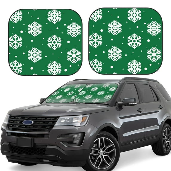 Balery Snowflake Sun Shield 2 Pack For Car Front Windows Foldable Sun Visor Protector Blocks Max Uv Rays And Keeps Your Vehicle Cool For Most Sedans Suv Truck