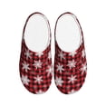 thumbnail image 1 of Balery Snowflake red plaid Pattern Women's Fuzzy Memory Foam Slippers Fluffy Winter House Shoes Indoor and Outdoor-35/36, 1 of 7