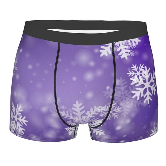 Balery Snowflakes Men's Boxer Briefs, Soft and Breathable Cotton Underwear with nylon Waistband-Medium