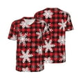 thumbnail image 1 of Balery Snowflakes On A Buffalo Plaid Baseball Jersey for Men Casual Button Down Shirts Short Sleeve Active Team Sports Uniform-X-Large, 1 of 9