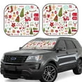 thumbnail image 1 of Balery Snowflakes Santa Claus Christmas Tree Sun Shield 2 Pack For Car Front Windows Foldable Sun Visor Protector Blocks Max Uv Rays And Keeps Your Vehicle Cool For Most Sedans Suv Truck, 1 of 7