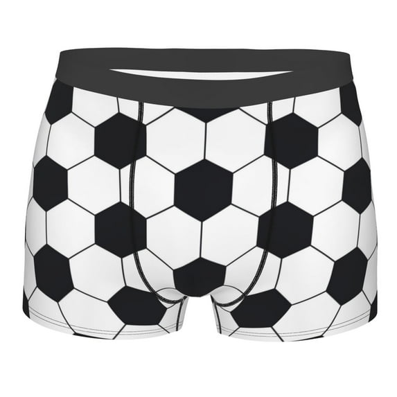 Balery Soccer Ball Men's Boxer Briefs, Soft and Breathable Cotton Underwear with nylon Waistband-X-Large
