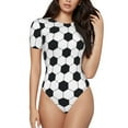 thumbnail image 1 of Balery Soccer Ball Women's Short Sleevee Crew Neck Bodysuit Tops Short Sleeve Tops Basic-X-Large, 1 of 9