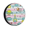 thumbnail image 1 of Balery Space Doodletire Cover Waterproof Dust-Proof, Universal Spare Wheel Tire Cover For Trailer, Rv, Suv Truck And Vehicle Camper Accessories-17 Inch, 1 of 9
