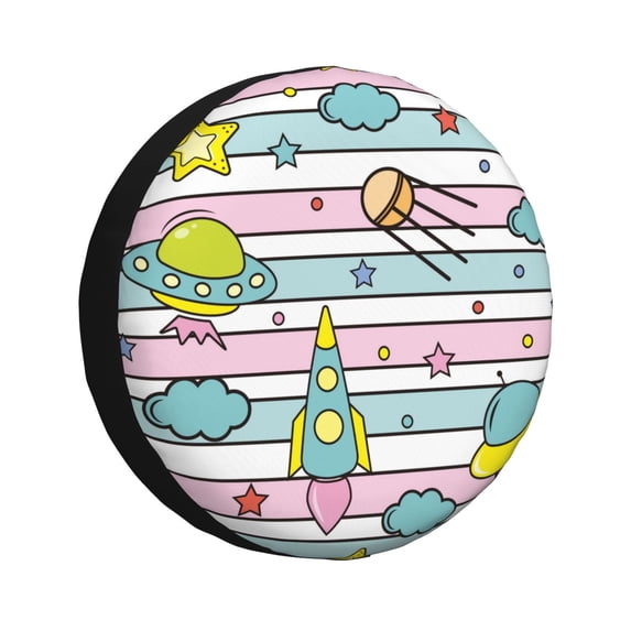 Balery Space Doodletire Cover Waterproof Dust-Proof, Universal Spare Wheel Tire Cover For Trailer, Rv, Suv Truck And Vehicle Camper Accessories-17 Inch
