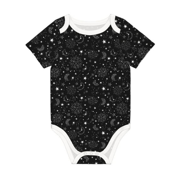 Balery Space Galaxy Pattern Baby Climbing Clothes Infant Bodysuit Cute Infant Bodysuit Baby Romper-12 Months