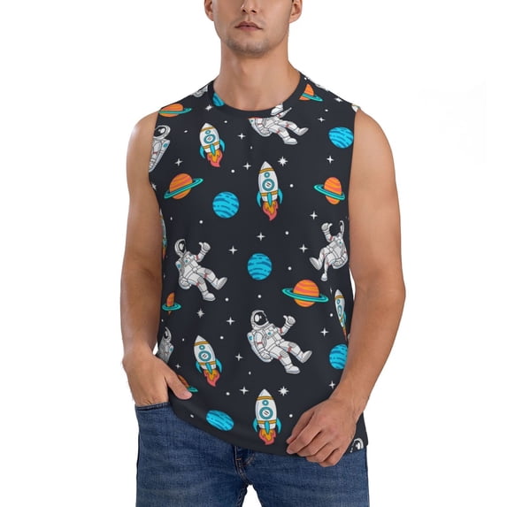 Balery Space Men's Sleeveless Muscle Shirts Workout Tank Top, Moisture Wicking, Odor Protection-Medium