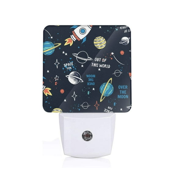 Balery Space Pattern LED Night Light with Automatic Sensor Plug in Night Light with Dusk-to-Dawn Light Sensor LED Nightlight 0.5W-UK