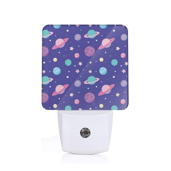 Balery Space Pattern LED Night Light with Automatic Sensor Plug in Night Light with Dusk-to-Dawn Light Sensor LED Nightlight 0.5W-UK
