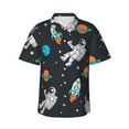 thumbnail image 1 of Balery Space Print Men's Hawaiian Shirts Short Sleeve Beach Shirt Relaxed Fit Vacation Button Down Shirts-X-Large, 1 of 9