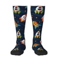 thumbnail image 1 of Balery Spaceships and Stars Printed Novelty Socks Men's Women's Crew Socks Sports Socks Knee High Socks Cotton Socks Quirky and Cool Socks, 1 of 9