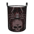 thumbnail image 1 of Balery Spider with Skull Round Laundry Basket with Handles Waterproof Freestanding Laundry Hamper for Clothes Toys in the Dorm and Family-Small, 1 of 8