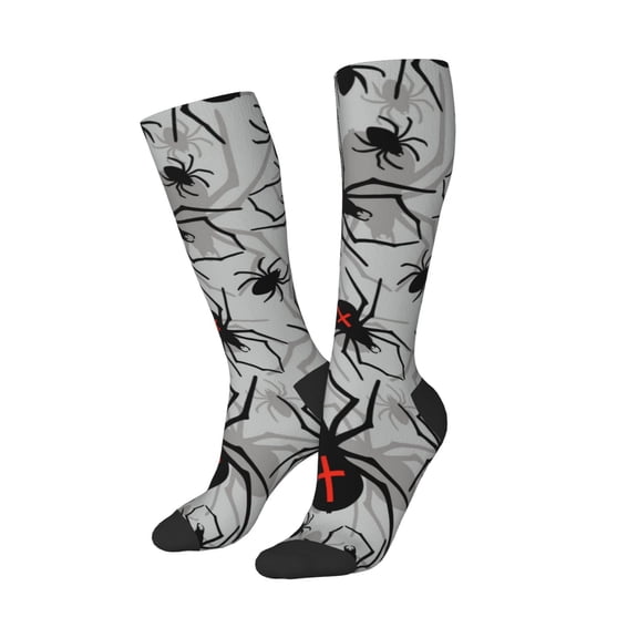 Balery Spiders Printed Novelty Socks Men's Women's Crew Socks Sports Socks Knee High Socks Cotton Socks Quirky and Cool Socks