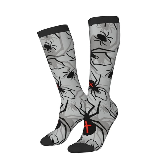 Balery Spiders Printed Novelty Socks Men's Women's Crew Socks Sports Socks Knee High Socks Cotton Socks Quirky and Cool Socks