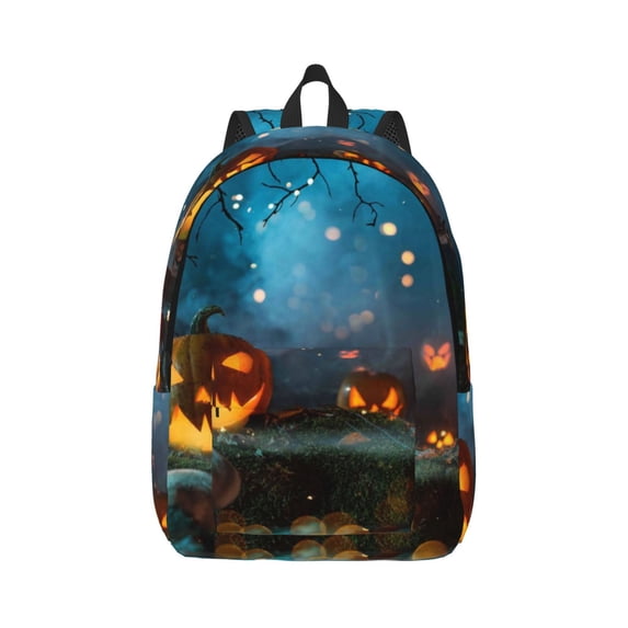 Balery Spooky Halloween Vintage Canvas Backpack for Men and Women - Large Capacity, Durable Travel Laptop Bag for School, Work, Hiking, and Outdoor Activities