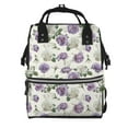 thumbnail image 1 of Balery Spring Flowers Pattern Mummy Backpack - Waterproof Twill Canvas, Large Capacity Diaper Bag with Multiple Pockets and Adjustable Straps, 1 of 6