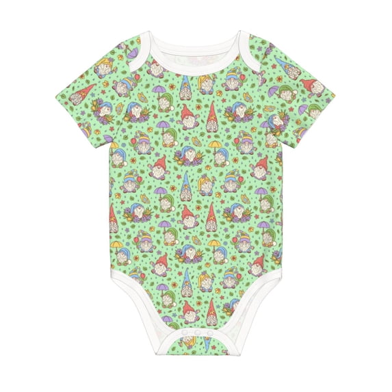 Balery Spring Gnomes Pattern Baby Climbing Clothes Infant Bodysuit Cute Infant Bodysuit Baby Romper-18 Months