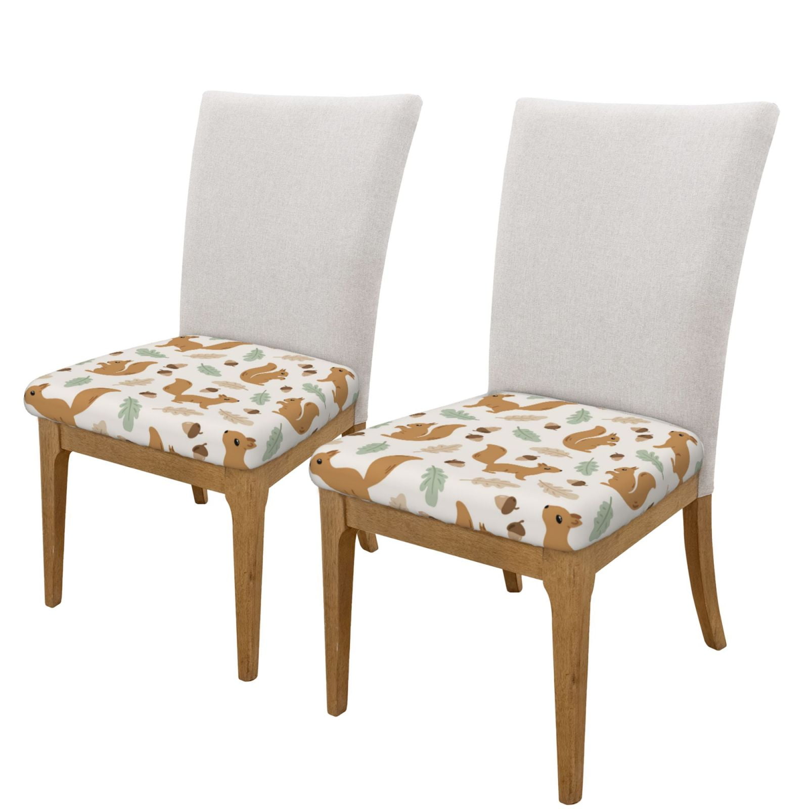 Balery Squirrel And Leaves Stretch Couch Cushion Covers, Individual