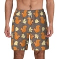 thumbnail image 1 of Balery Squirrel And Maple Leaves Mens Swim Trunks Swim Shorts for Men Quick Dry Inseam Beach Shorts with Compression Liner Pocket-Small, 1 of 9