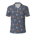 thumbnail image 1 of Balery Squirrel And Snowflakes Printed Men’s Short Sleeve Polo Shirt, Midweight Men's Shirt,Golf Polo shirts -X-Large, 1 of 9