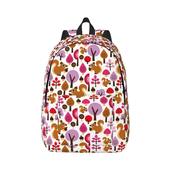 Balery Squirrel In The Forest Vintage Canvas Backpack for Men and Women - Large Capacity, Durable Travel Laptop Bag for School, Work, Hiking, and Outdoor Activities