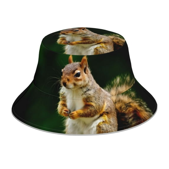 Balery Squirrels Eating Peanuts On The Tree Sun Hats for Men Women Bucket Hat UPF 50+ Buckey Hat Boonie Hat Foldable UV Protection Hiking Beach Fishing Summer