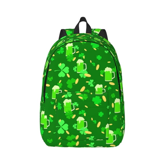 Balery St Patrick's Day2 Vintage Canvas Backpack for Men and Women - Large Capacity, Durable Travel Laptop Bag for School, Work, Hiking, and Outdoor Activities