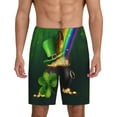 thumbnail image 1 of Balery St. Patrick's Day4 Men's Cotton Knit Pajama Shorts Waistband & Pockets,Short Pajama Pants-Small, 1 of 8