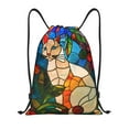 thumbnail image 1 of Balery Stained Glass Cat Art Pattern Drawstring Backpack Bag Sport Gym Sackpack Cinch Bags Pattern Drawstring Backpack Bag Sport Gym Sackpack Cinch Bags -Medium, 1 of 6