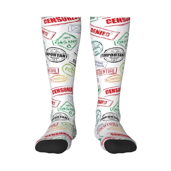 Balery Stamp Set Collection Fun Novelty Socks Men'S Women'S Crew Socks Funny Crazy Novelty Socks Quirky And Cool Socks