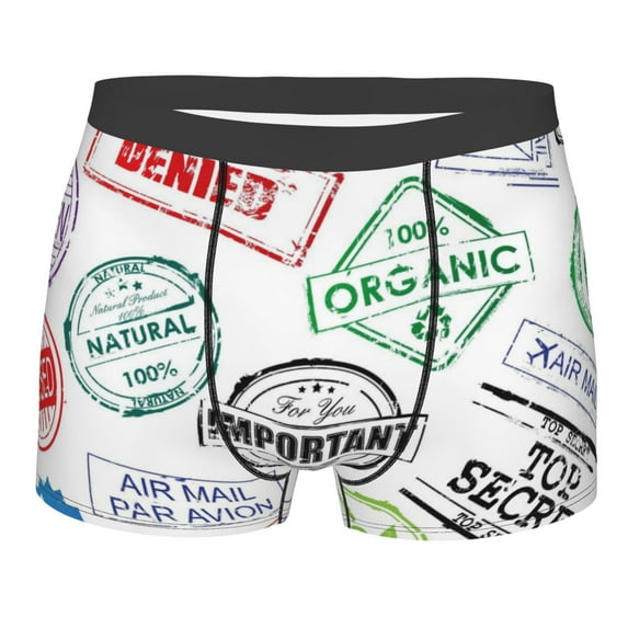 Balery Stamp Set Collection Men's Boxer Briefs, Soft and Breathable Cotton Underwear with nylon Waistband-X-Large