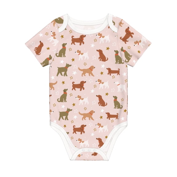 Balery Star Cute Dog Pattern Baby Climbing Clothes Infant Bodysuit Cute Infant Bodysuit Baby Romper-18 Months