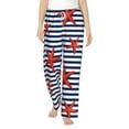 thumbnail image 1 of Balery Starfish Navy Blue Stripe print Women's Pajama Pants,Ultra Lightweight Pjs,Lounge Pant-Small, 1 of 9