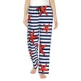 thumbnail image 1 of Balery Starfish Navy Blue Stripe print Women's Pajama Pants,Ultra Lightweight Pjs,Lounge Pant-Small, 1 of 9