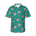 thumbnail image 1 of Balery Starfish and Shell Print Men's Hawaiian Shirts Short Sleeve Beach Shirt Relaxed Fit Vacation Button Down Shirts-Medium, 1 of 9