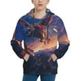 Balery Starry Sky Flying Tiger Pattern Boys Hoodie, Youth Pullover