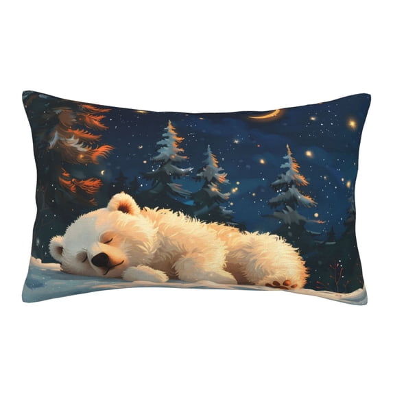 Balery Starry Sky Sleep White Bear Bedding Queen Pillow Cases - Envelope Closure - Soft Brushed Microfiber Fabric - Shrinkage and Fade Resistant Pillow Cases-14"x20"