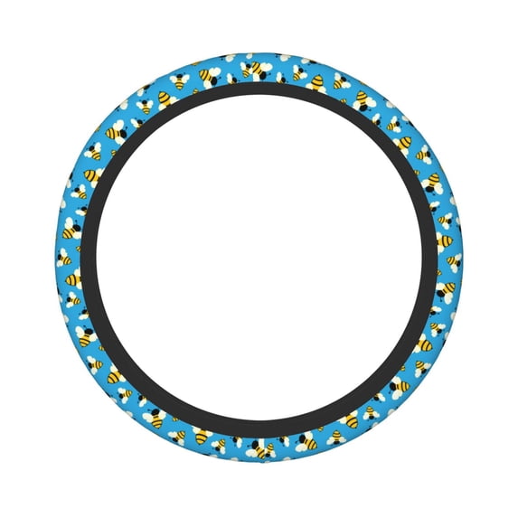 Balery Steering Wheel Covers Flying Bees Elastic Skidproof Steering Wheel Protective Cover Case Fit Universal Auto Accessories Decor