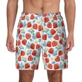 thumbnail image 1 of Balery Strawberries Mens Swim Trunks Swim Shorts for Men Quick Dry Inseam Beach Shorts with Compression Liner Pocket-X-Large, 1 of 9