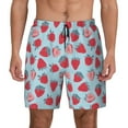 thumbnail image 1 of Balery Strawberries Mens Swim Trunks Swim Shorts for Men Quick Dry Inseam Beach Shorts with Compression Liner Pocket-X-Large, 1 of 9