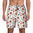 thumbnail image 1 of Balery Strawberries Mens Swim Trunks Swim Shorts for Men Quick Dry Inseam Beach Shorts with Compression Liner Pocket-X-Large, 1 of 9