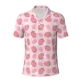 thumbnail image 1 of Balery Strawberries Printed Men’s Short Sleeve Polo Shirt, Midweight Men's Shirt,Golf Polo shirts -X-Large, 1 of 9