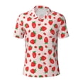 thumbnail image 1 of Balery Strawberries Printed Men’s Short Sleeve Polo Shirt, Midweight Men's Shirt,Golf Polo shirts -, 1 of 9