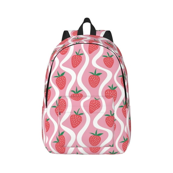 Balery Strawberries Vintage Canvas Backpack for Men and Women - Large Capacity, Durable Travel Laptop Bag for School, Work, Hiking, and Outdoor Activities