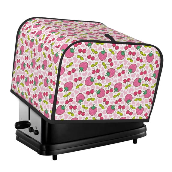 Balery Strawberry And Cheery Pattern Oven Cover Kitchen Bread Machine Protector, 4 Slice Toaster Cover for Home, Anti Dust Fingerprint Coaster Cover