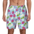thumbnail image 1 of Balery Strawberry And Flowers Mens Swim Trunks Swim Shorts for Men Quick Dry Inseam Beach Shorts with Compression Liner Pocket-X-Large, 1 of 9